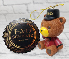 Department 56 FAO Schwarz Teddy Bear Hanging Christmas Ornament, Brown Bear