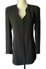Tahari Unique Blazer Jacket Tailored Fitted Lined Side Slits Career Evening 2/4
