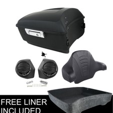 Matte Black King Trunk Backrest w/ Speakers Fit For Harley Road Glide King 14-up