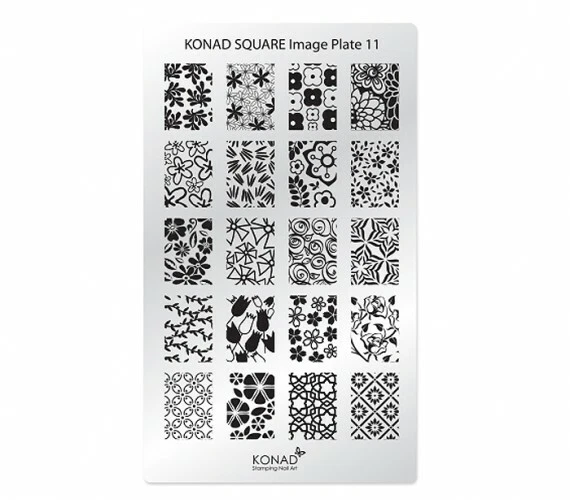 Konad Stamping Nail Art Square Image Plate No.11 Floral Designs - Image 2 of 3