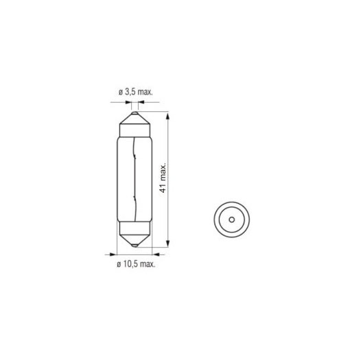 4 X C5W 10W 12V SV8,5 41mm Feston Lampe Ampoules Ampoule (1) - Bild 2 von 2