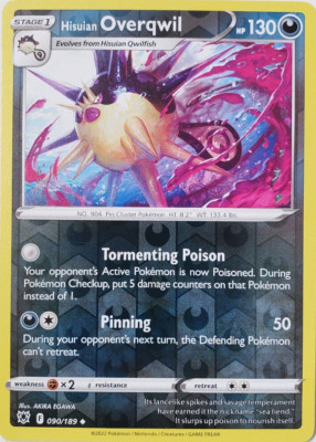 Hisuian Overqwil - 090/189 Rev Holo - Pokemon SWSH10 Astral Radiance M/NM - New