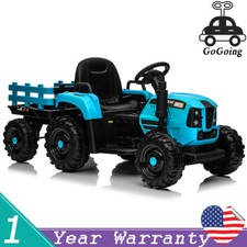 12V Ride On Tractor w/ Remote Control  Bluetooth Kids Toy 3-Speed Aged 3-6