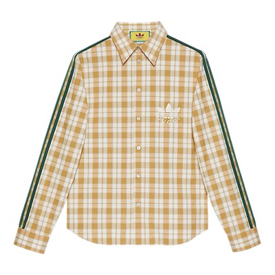 Gucci x Adidas Sleeve Line Logo, Check Embroidery Long Shirt 726087, Size 16