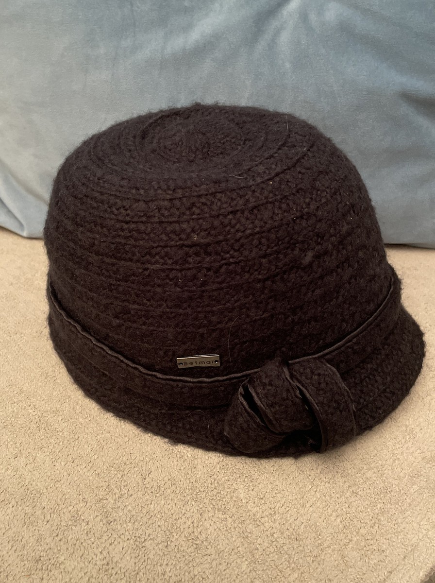 Betmar New York Bucket Hat Black lined 100% wool Betmar New York 100% Wool Womens Bucket Hat Brown | eBay main image 3