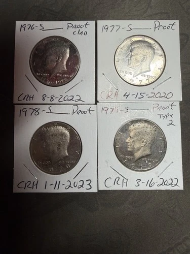 Kennedy Half Dollar 50C 1976-S 1977-S 1978-S 1979-S Proof Lot Impaired