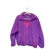Vintage Columbia Fleece Jacket Purple Magenta Full Zip Made in USA Ladies XL