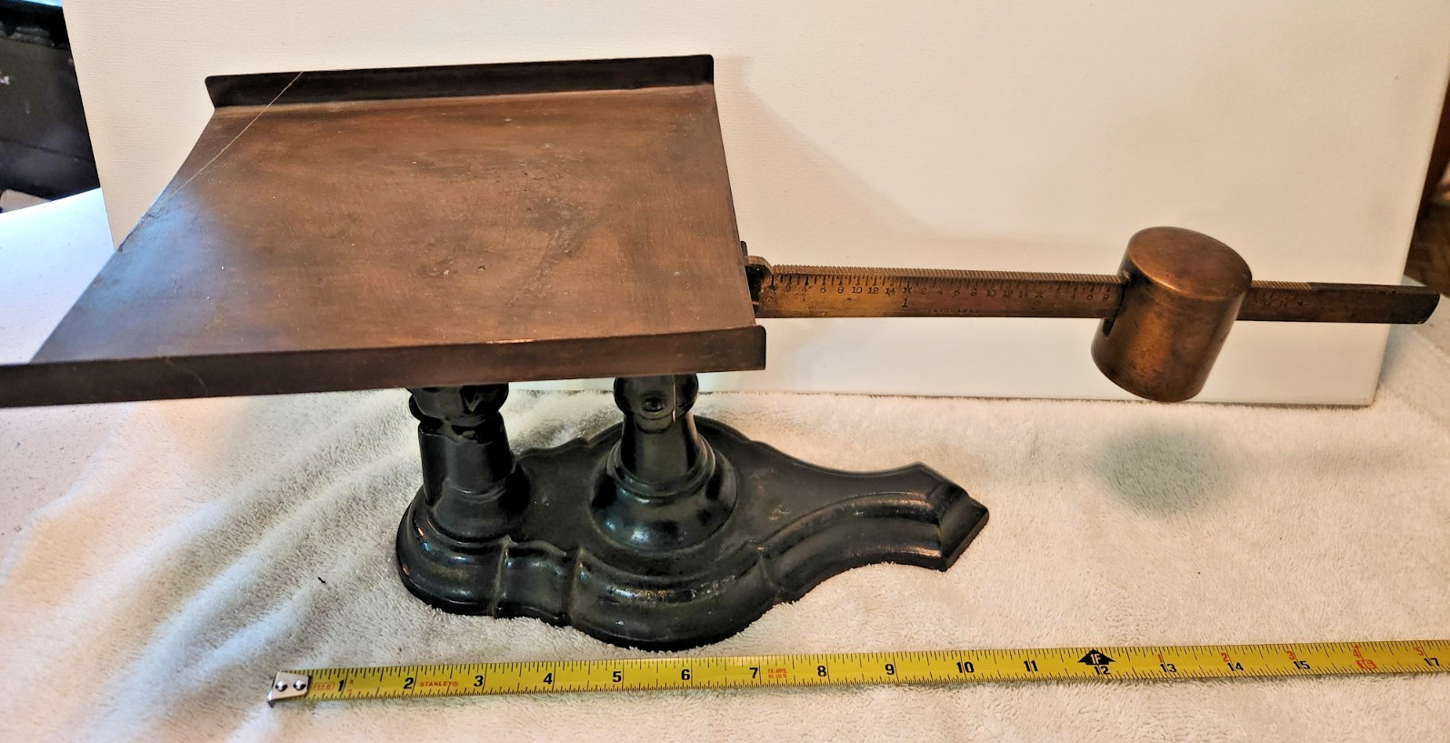 Antique Fairbanks Cast Iron & Brass Postal Counter Scale Hardware Store Vintage
