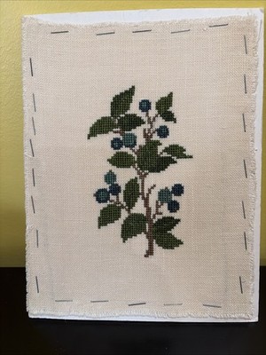 Eva Rosenstand Clara Weaver Cross Stitch Green Leaf Stem 9 X 7  Framable