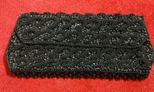 Vintage LA REGALE LTD. BEADED EVENING BAG Black COLOR CLUTCH Hand Made