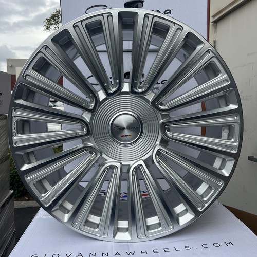 (4) 24X10 GIOVANNA TRENTO SILVER MACHINED RIM (5X120) RANGE ROVER ROLLS ROYCE X6 Photo - $3,499