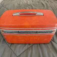 Rare Orange Vintage Samsonite Sherbrooke Train Case / Luggage / 70s, Mid Century