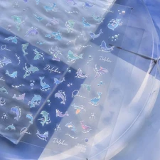 Nail Decorations Nail Art Stickers 5D Shell Light Bubble Transfer Slider Sticker