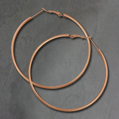 Amello Damen Edelstahl Ohrringe Creolen rosegold 62mm ESOS72E