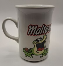 Vintage 90s Maltesers Ceramic Mug Cup White With Frog & Bear Retro Collectable