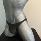 Men's Vintage RISE Wear Sheer Bikini Brief – 1990s New Black Size XL — photo 1