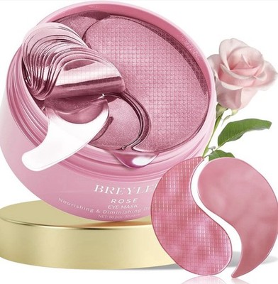 Breylee Rose Eye Mask - 60 Pieces - Under Eye Patches For Puffy Eyes, Hydrates