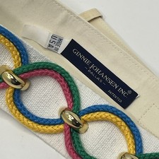 Ginnie Johansen Cloth Belt Women  s S Vintage 80  s Nautical Multicolor Rope Cord