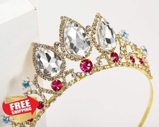 SWEETV Little Girls Princess Tiara Crown Headband