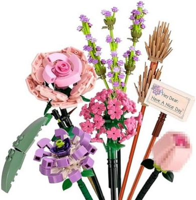 #ad NEW FULL SET Flower Bouquet 7 Stems Building Kit Botanical Collection 547 pieces $22.99