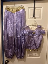 HTF Disney Store Jasmine Purple Costume Top  Pants Child Size Large 10/12 Play