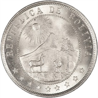 Bolivia 1919 10 Centavos CHOICE LUSTROUS UNC TWO YEAR TYPE
