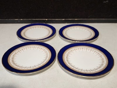 SET OF 4-  Royal Worcester Regency Blue 6'' Bread Plates