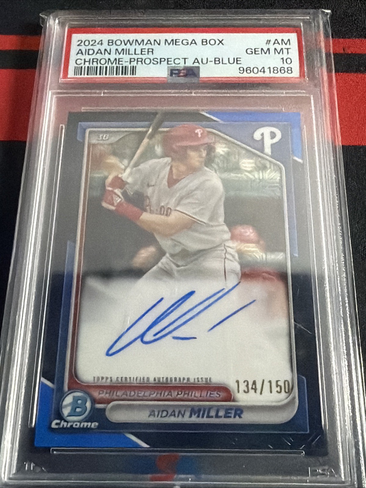 2024 Bowman - Chrome Prospect Mega Box Autographs Aidan Miller #BMA-AM Blue