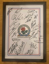 blackburn rovers Fc Signed 2025 2026 A4 Sheet Framed  hand signed 