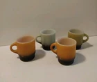 4 Vintage FIRE KING  Stacking C handle Cups Mugs ANCHOR HOCKING