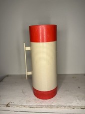 Vintage Aladdin Hy-Lo Wide-mouth Thermos Bottle WM1060P Red/Tan 1 Qt USA Made