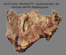 Myrtle Burl Slab DIY Table Craft Wood River Table Mrt25-3326