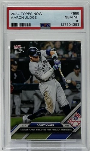 Aaron Judge PSA 10 - 2024 Topps Now ‘Fastest To 300 HR’ -Yankees Captain, 3 MVPs
