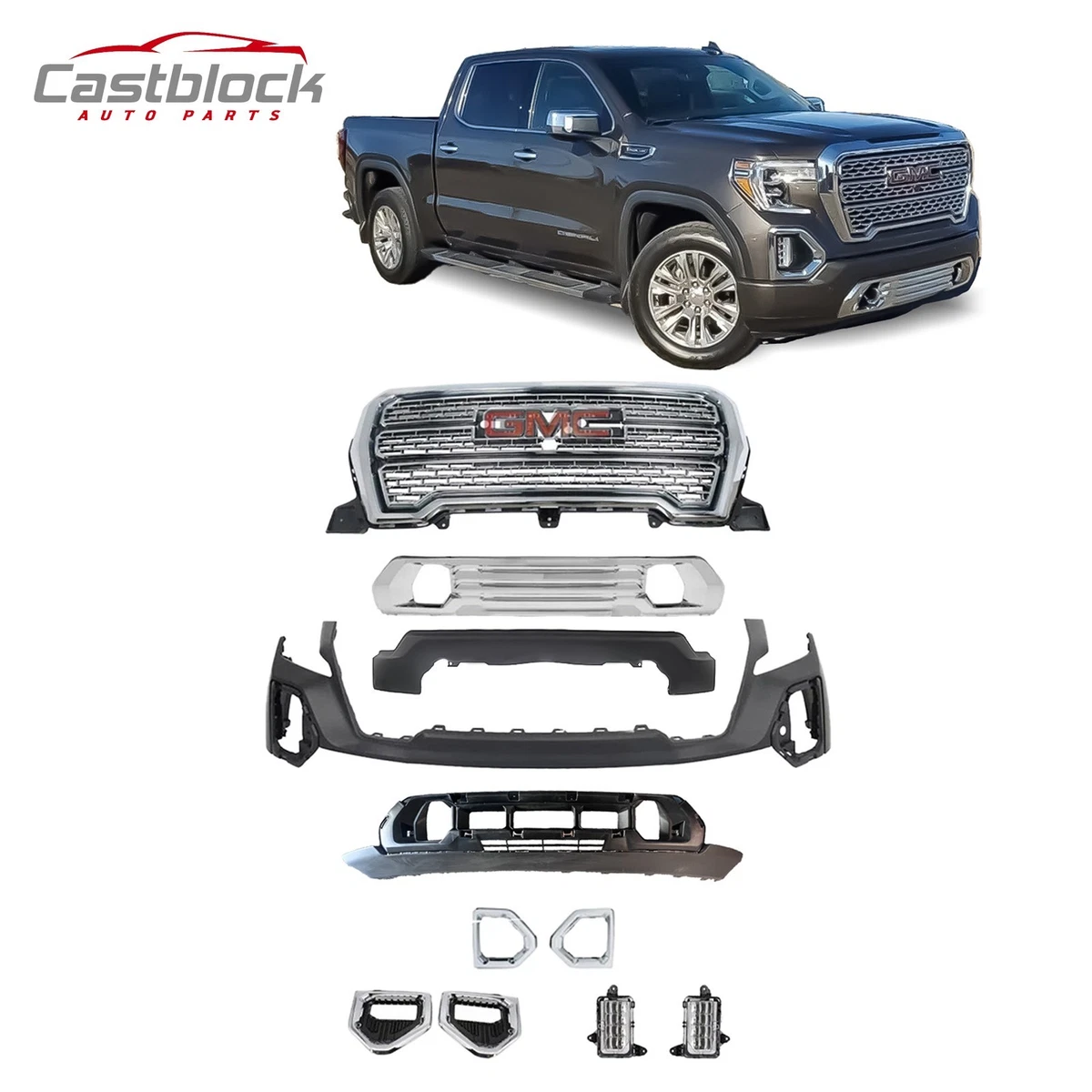 Par De Soportes De Guía Para Parachoques Delantero De GMC Sierra 1500 2019-2023, Color Negro, Referencia 23388663