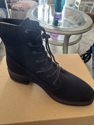 New In BOX SIZE 8.5  Rothys Rothy's The Laced Lug Boot Onyx Black