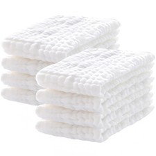 8 Pack Muslin Burp Cloths for Baby, 100 Cotton Burping Cloths for Boys Girls La