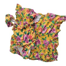 Janie Jack Yellow Floral Swim Set 5 Girls Swimsuit Coverup 2 Piece Set