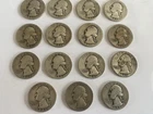ESTATE FIND 15  Pcs 90% Silver Washington Quarters 1937 THRU 48 circulated Used