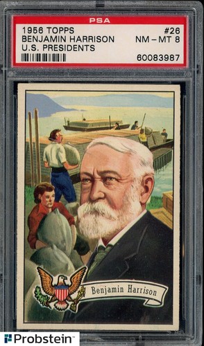 1952 Bowman US Presidents #26 Benjamin Harrison PSA 8 NM-MT
