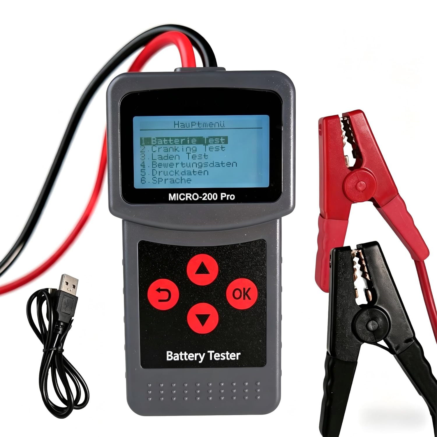 Testeur de batterie voiture 12V 40-2000 CCA avec interface français anglais