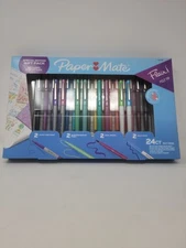 Paper Mate Flair 24pk Felt Tip Pens 4 Tips Styles Multicolored Gift