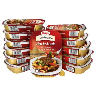 Freizeitmacher Hacksteak nach mexikanischer Art mit Kartoffeln und buntem Gem...