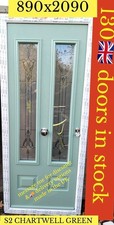NEW SOLIDOR Edinburgh CHARTWELL GREEN COMPOSITE DOOR PVC FRAME 890 x 2090 / 2040
