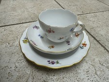Meissen Porzellan Kaffeegedeck, 3-tlg, Streublümchen