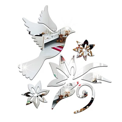 Paix Colombe Pigeon Fleurs Olive Branches Modèles Stickers Muraux DIY 3D - Photo 1/4