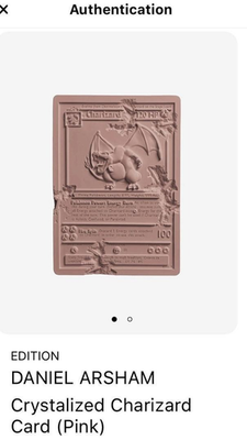 Pokémon x Daniel Arsham Card Crystalized Charizard 500 Limited