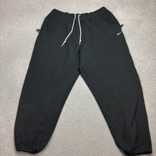 Nike Track Pants Adult 3XL Black Y2K Swoosh Fleece Hip Hop Baggy Joggers Men