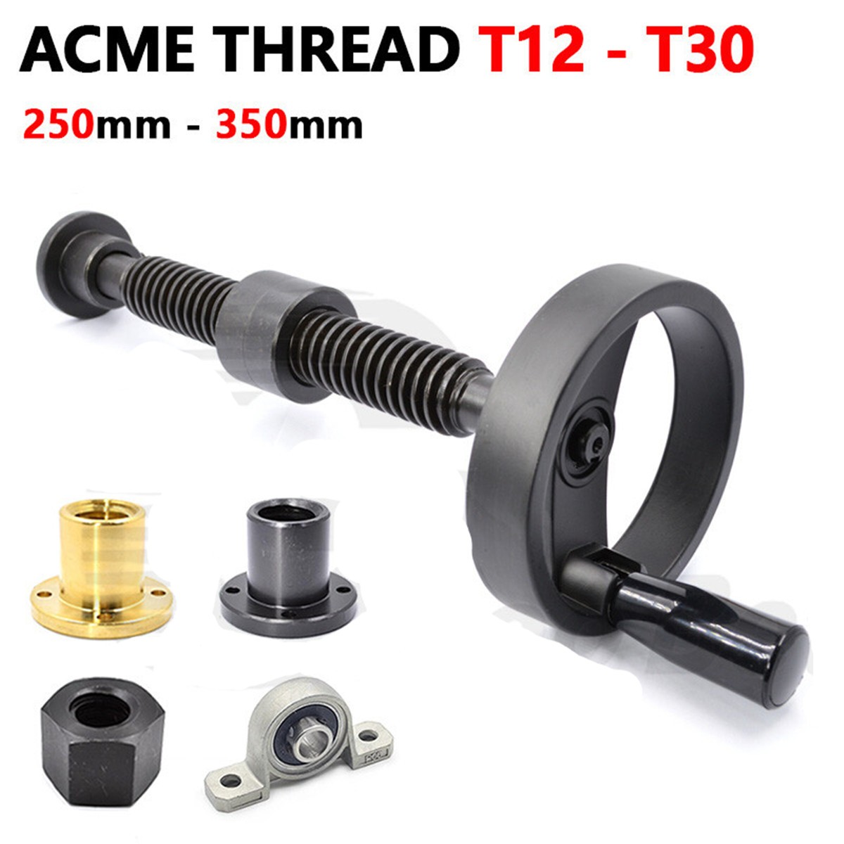 T12 - T30 ACME Thread Lead Screw Nut Vise Clamp Fixture Kit with