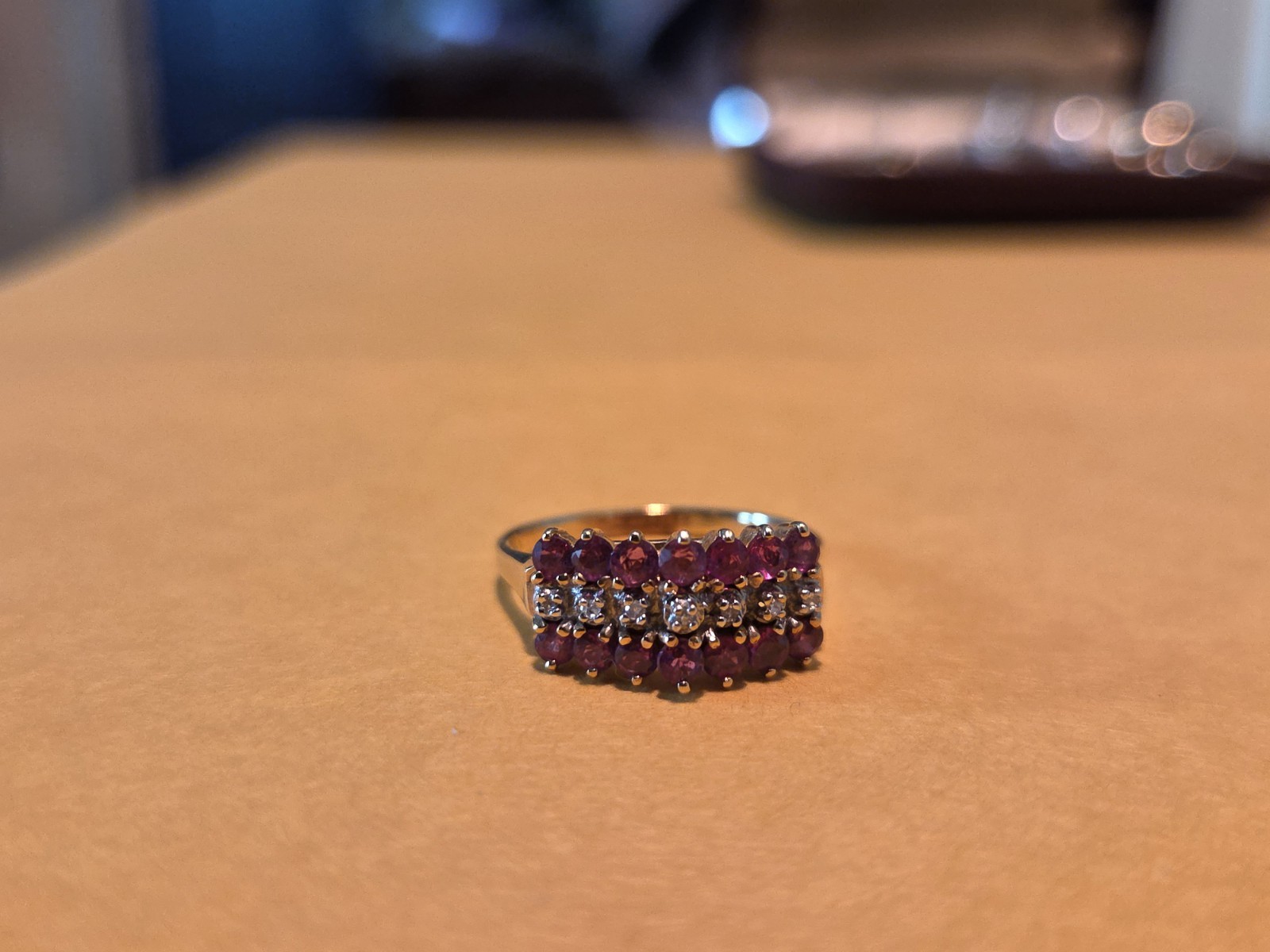 14K Solid Yellow Gold Ruby Ring - Size 7 - image 1