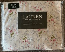 NWT LAUREN Ralph Lauren Twin Sheet Set 100 Cotton